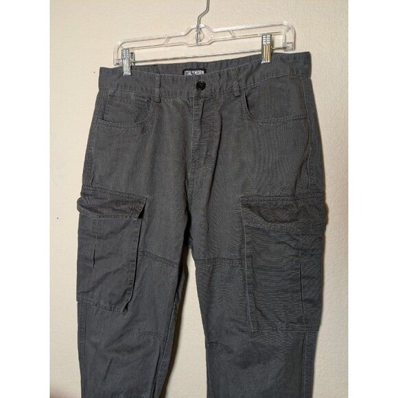 Men's Gray Utility Cargo Pants ItalyMorn Size 34 Outdoor Gorpcore Workwear - Picture 2 of 9